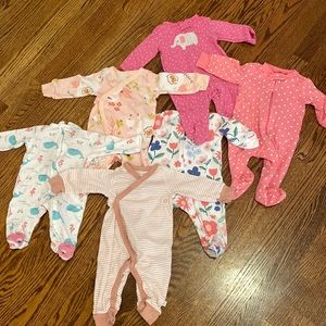 Set of 5 Carter Baby Girl Pajamas